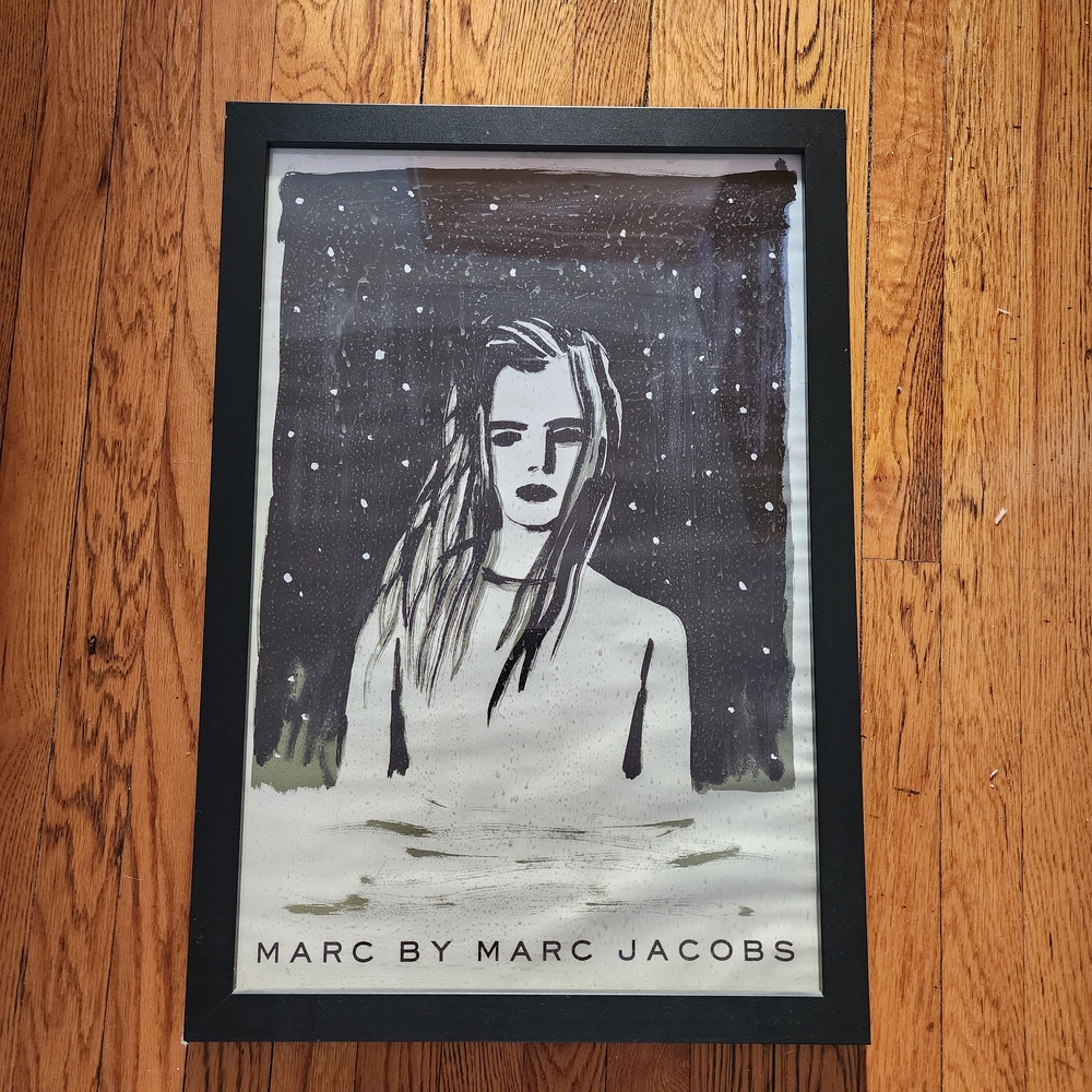 Marc by Marc Jacobs Monochrome Illustrated Female Portrait Print